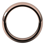 10K Rose Gold Domed Comfort Fit Wedding Band, 6 mm Wide