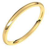 18K Yellow Gold Domed Light Comfort Fit Wedding Band, 1.5 mm Wide