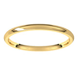 18K Yellow Gold Domed Light Comfort Fit Wedding Band, 1.5 mm Wide