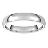 Platinum Domed Light Comfort Fit Wedding Band, 3.5 mm Wide