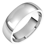 Palladium Domed Light Comfort Fit Wedding Band, 6 mm Wide