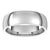 14K White Gold Domed Light Comfort Fit Wedding Band, 6 mm Wide