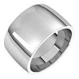 Palladium Domed Light Comfort Fit Wedding Band, 12 mm Wide