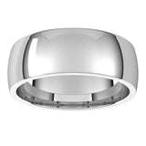 14K White Gold Domed Light Comfort Fit Wedding Band, 7 mm Wide