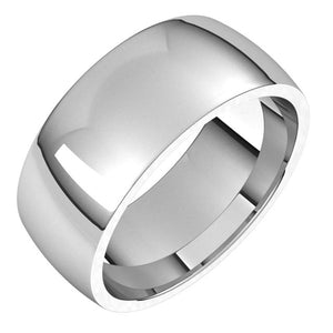 Sterling Silver Domed Light Comfort Fit Wedding Band, 8 mm Wide