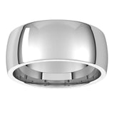 Platinum Domed Light Comfort Fit Wedding Band, 8 mm Wide