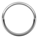 Sterling Silver Milgrain Domed Light Comfort Fit Wedding Band, 4 mm Wide