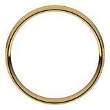 18K Yellow Gold Milgrain Domed Light Comfort Fit Wedding Band, 4 mm Wide