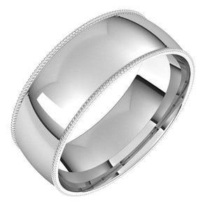 Sterling Silver Milgrain Domed Light Comfort Fit Wedding Band, 7 mm Wide