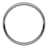 Palladium Milgrain Domed Light Comfort Fit Wedding Band, 6 mm Wide