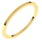 14K Yellow Gold Flat Wedding Band, 1 mm Wide