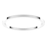 10K White Gold Flat Wedding Band, 1 mm Wide