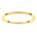 14K Yellow Gold Flat Wedding Band, 1 mm Wide