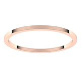 10K Rose Gold Flat Wedding Band, 1 mm Wide