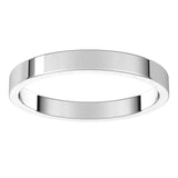 14K White Gold Flat Wedding Band, 2.5 mm Wide