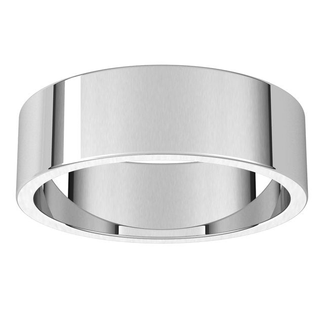 Sterling Silver Flat Wedding Band, 6 mm Wide