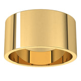 18K Yellow Gold Flat Wedding Band, 10 mm Wide