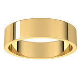 14K Yellow Gold Flat Wedding Band, 5 mm Wide