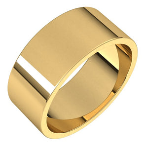 10K Yellow Gold Flat Wedding Band, 8 mm Wide