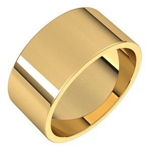 10K Yellow Gold Flat Wedding Band, 9 mm Wide