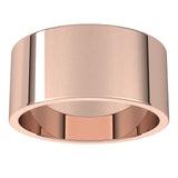 18K Rose Gold Flat Wedding Band, 9 mm Wide