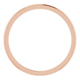 14K Rose Gold Half Round Wedding Band, 1 mm Wide