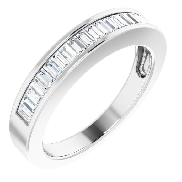 Platinum 1/2 CTW Baguette Diamond Anniversary Band