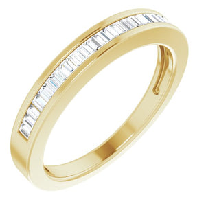 14K Yellow Gold 1/4 CTW Baguette Diamond Anniversary Band