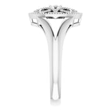 Sterling Silver .025 CTW Natural Diamond Filigree Ring with Beading