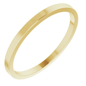 14K Yellow Gold Flat Wedding Band, 1.5 mm Wide