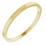 14K Yellow Gold Flat Wedding Band, 1.5 mm Wide