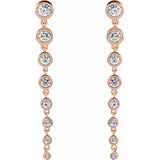 14K Rose Gold 1 3/4 CTW Lab Grown Diamond Dangle Earrings