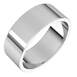 Platinum Flat Wedding Band, 7 mm Wide