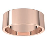 10K Rose Gold Flat Wedding Band, 7 mm Wide