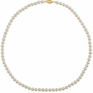 14K Yellow Gold Cultured Freshwater Pearl Necklace