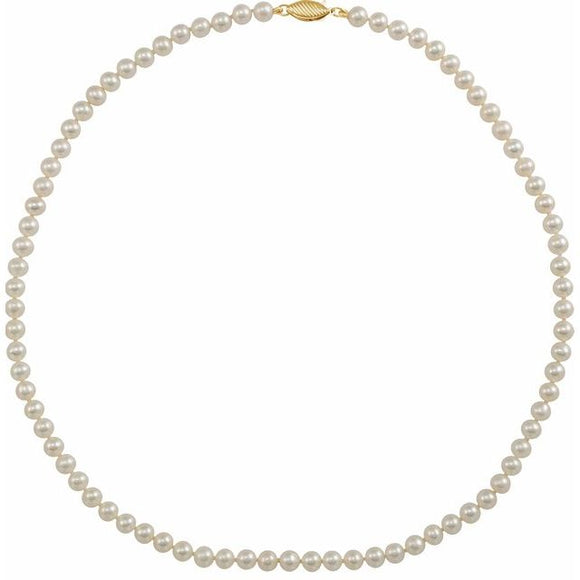 14K Yellow Gold Cultured Freshwater Pearl Necklace