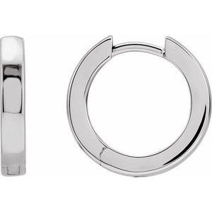 Sterling Silver Hinged Hoop Earrings, Square Profile